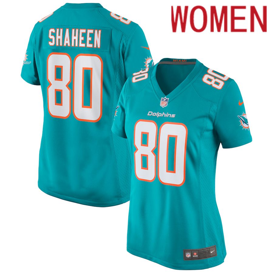 Women Miami Dolphins #80 Adam Shaheen Nike Green Game NFL Jersey
